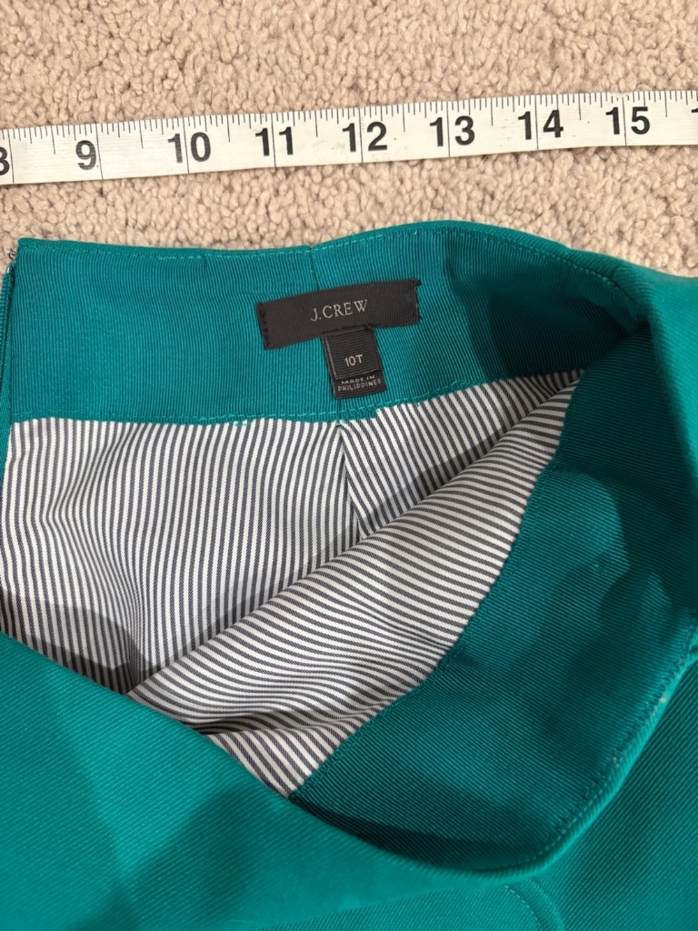 J. Crew Teal Scalloped Pencil Skirt - Picture 6 of 7